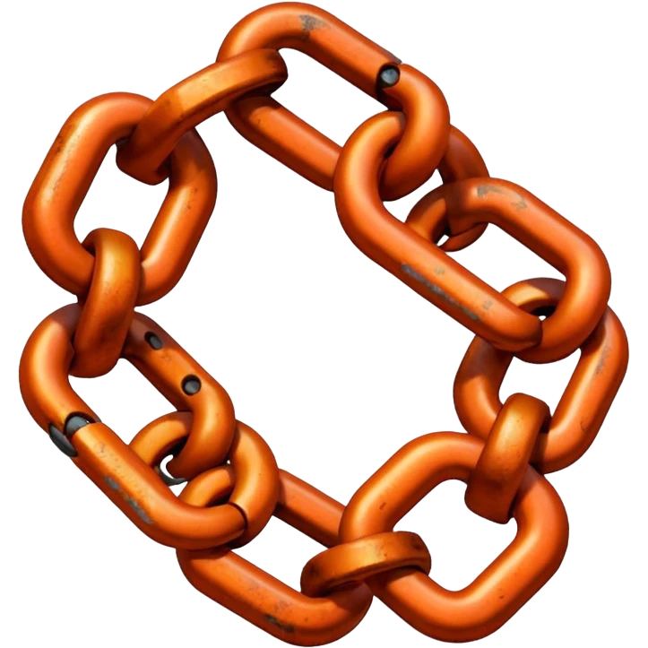 red orange two chain link emoji