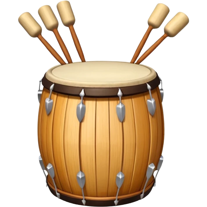 tung tung sahur, festive drum being played at dawn, cheerful and energetic emoji