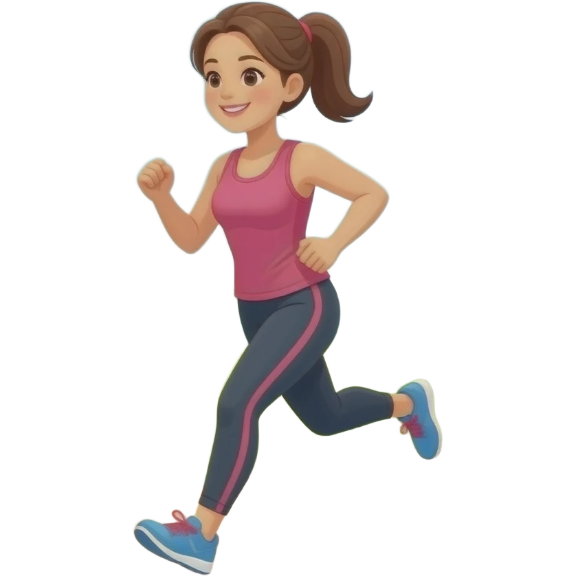 Fille adulte  qui couraesthetique emoji