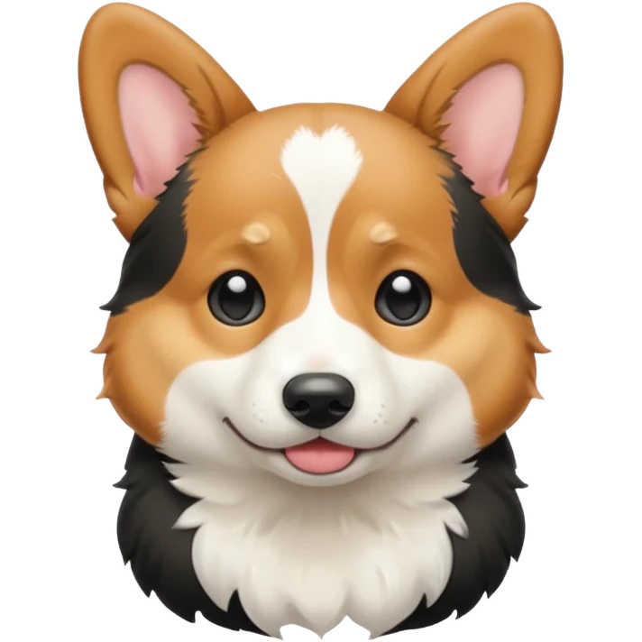  crying black tricolor corgi with no tail emoji