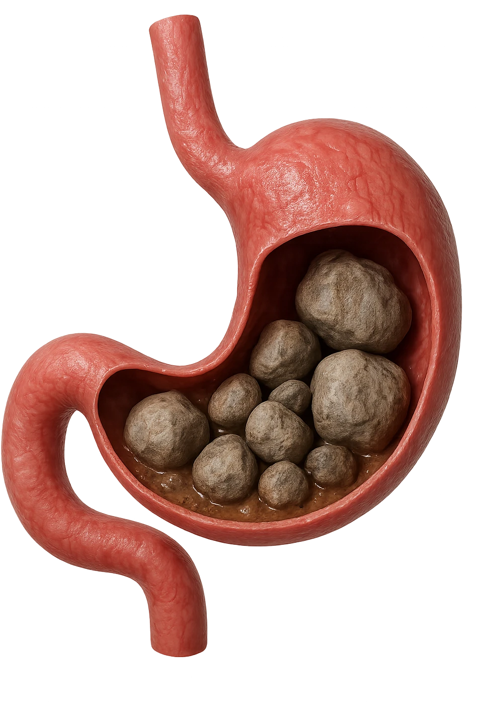 Sassi nello stomaco durante la digestione in 3d realistica emoji