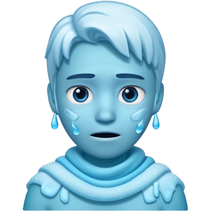 blue face cold emoji, WhatsApp style, body trembling emoji