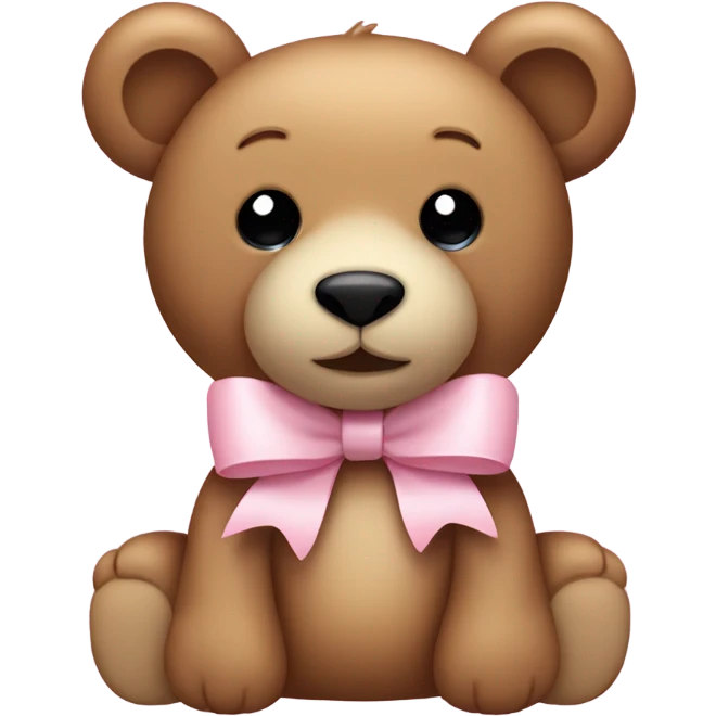 Teddy bear with light pink bow on ear emoji