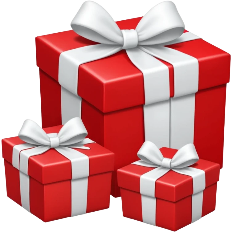 red gift boxes with white bows emoji