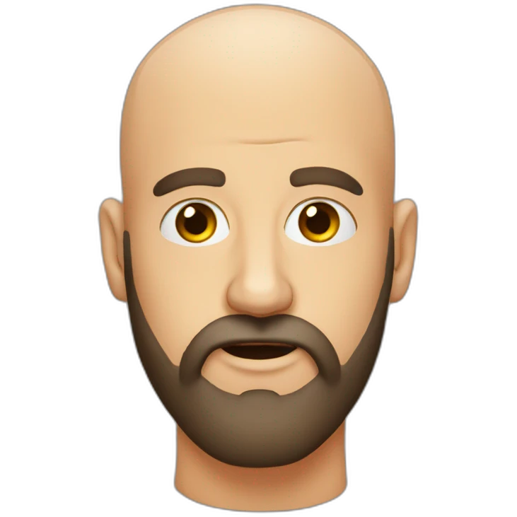crazy eyed bearded bald man emoji