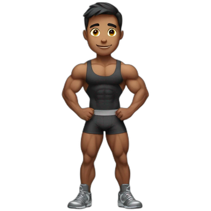 A young man bodybuilder with the muscular body  emoji