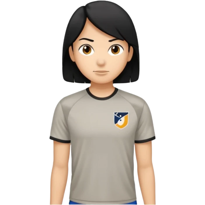 mach mir einen aus dem gym mit schwarzen haaren und sport tshirt emoji