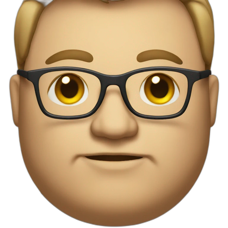 Fat man with glasses emoji