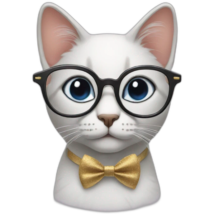Cat with fancy glasses emoji
