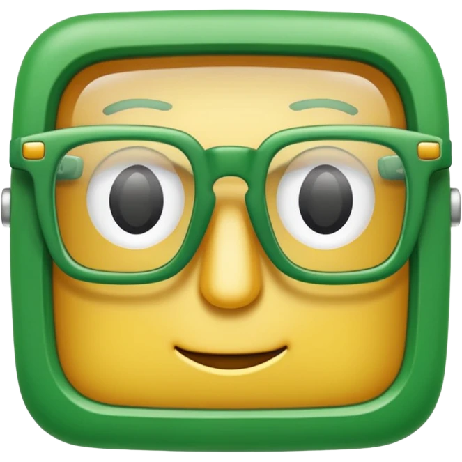 Green Square Spects. only spects. emoji