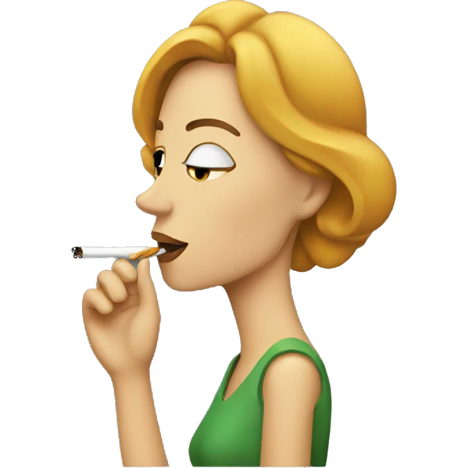 A women smoking emoji