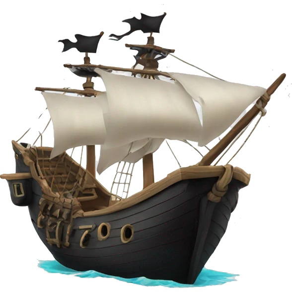 Pirate ship with black sails emoji