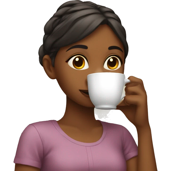 Girl sipping tea emoji