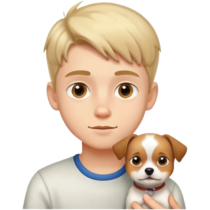 Мальчик с маленькой собачкой emoji