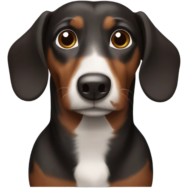 Black brown and white wiener dog emoji