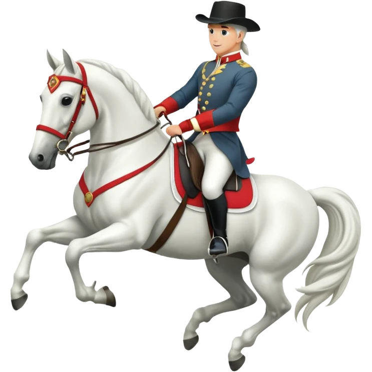 lipizzaner horse & rider capriole emoji