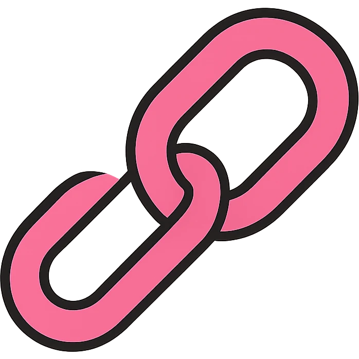 pink chain icon, modern, minimal, suitable for UI emoji