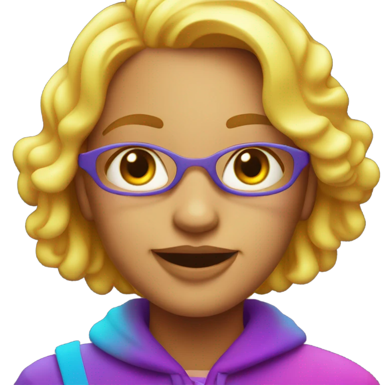 maggie in a neon font emoji