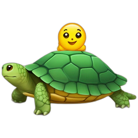 Chat sur une tortue sur une table emoji