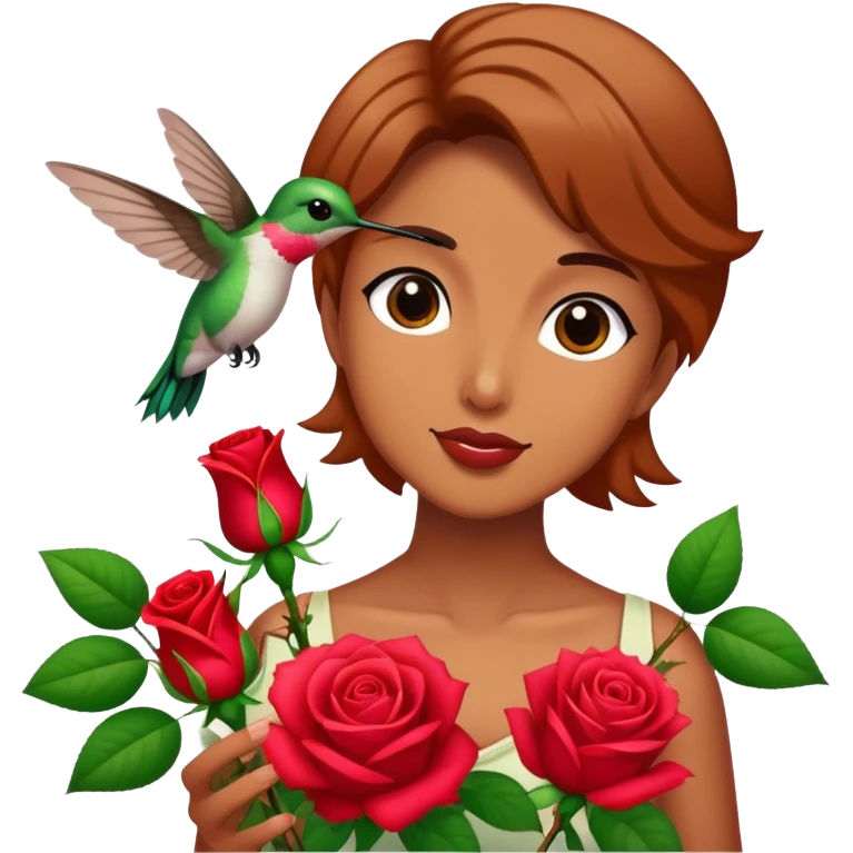 Presenting roses to my hummingbird  emoji