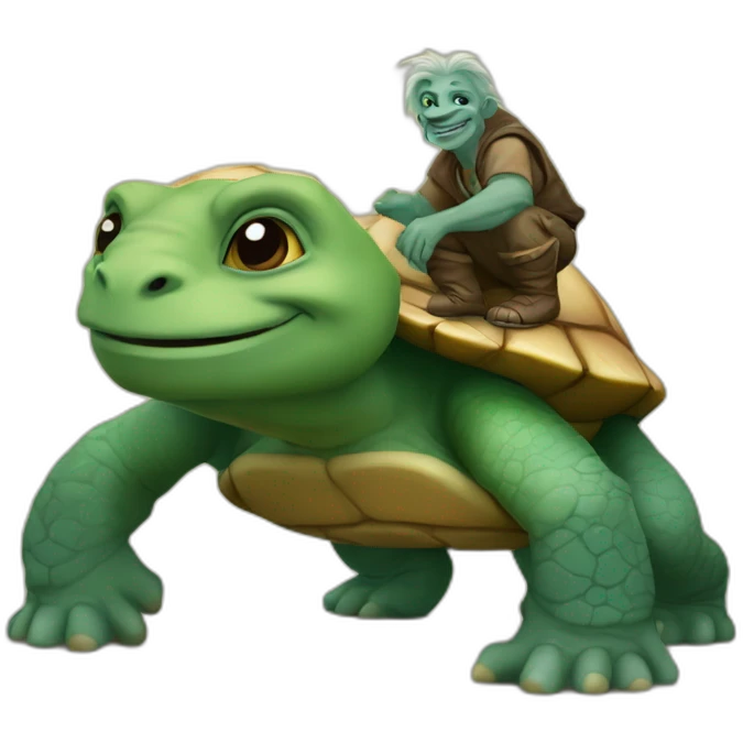 Troll sur une tortue  emoji