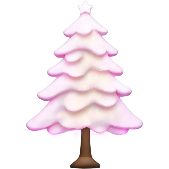 White Christmas tree with pink lights  emoji