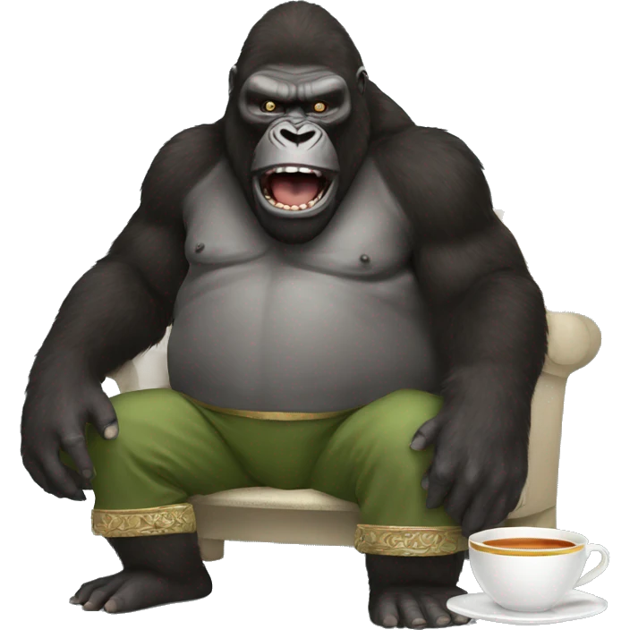 king kong having tea emoji