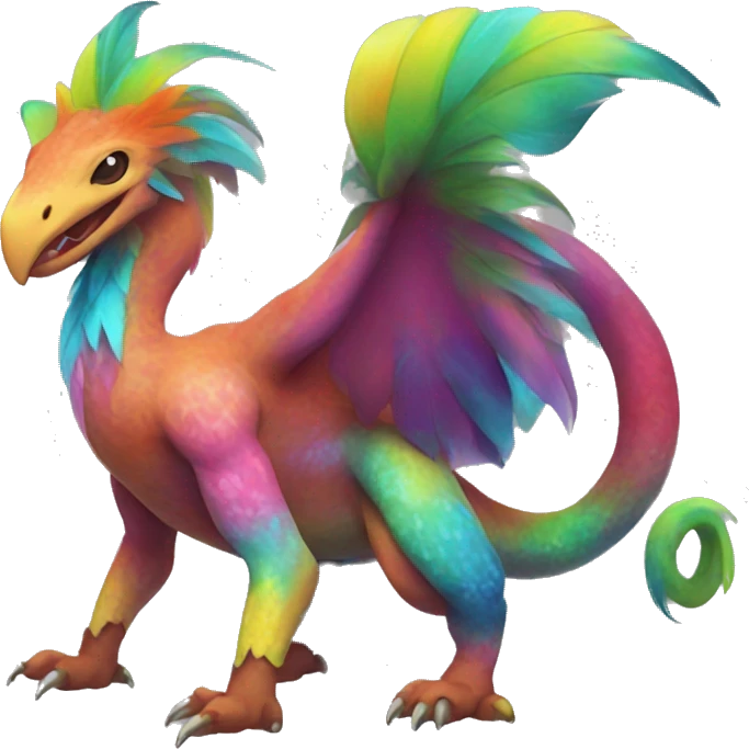 Colorful tropical Pokémon fantasy animal creature  emoji