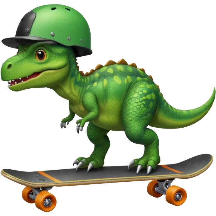 Dinosaur on a skateboard emoji