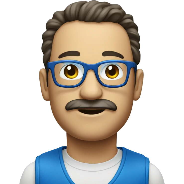Cubo azul con lentes emoji