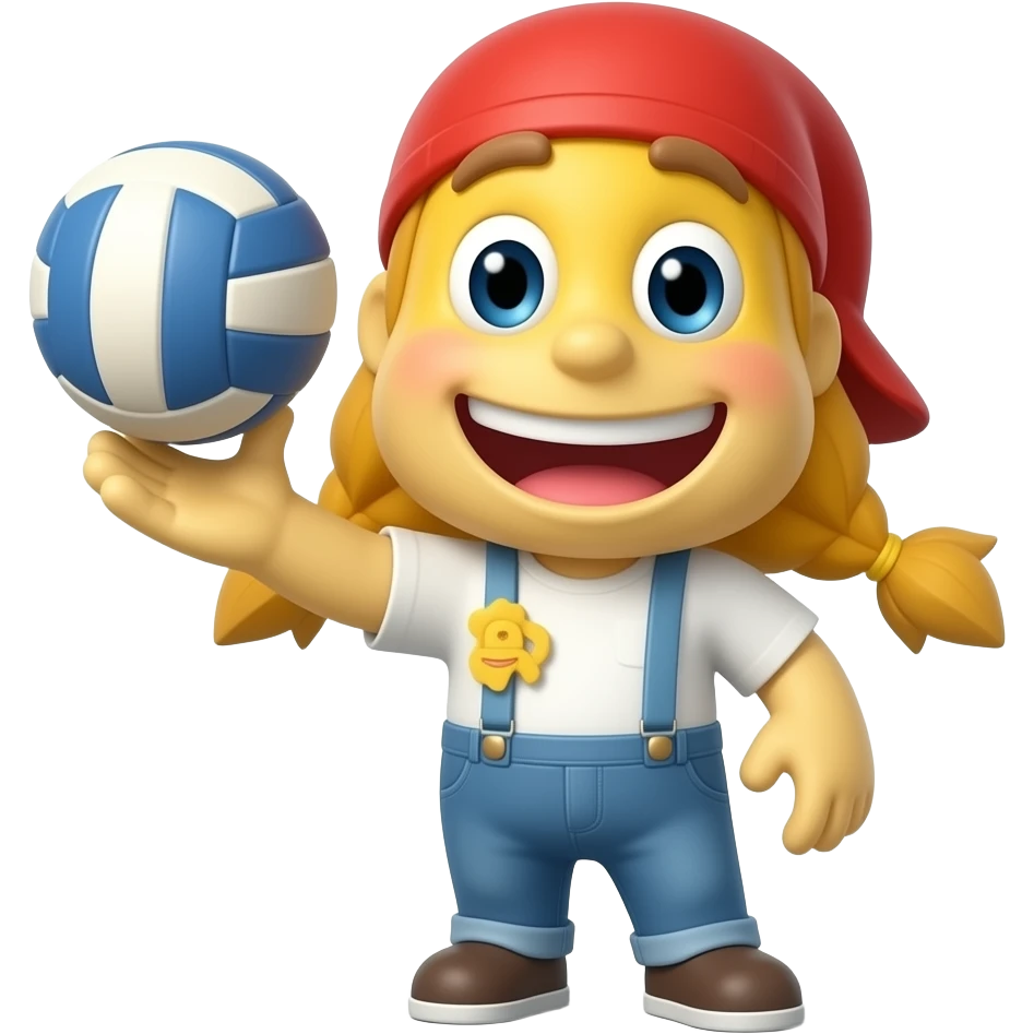 geometry dash character with a beach volley ball emoji