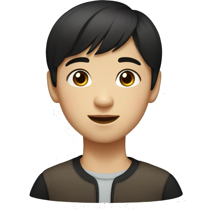 Chinese boy with Russian black hair girl brown eyes  emoji