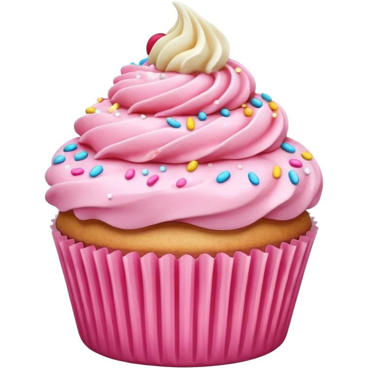 Cupcake with pink icing emoji