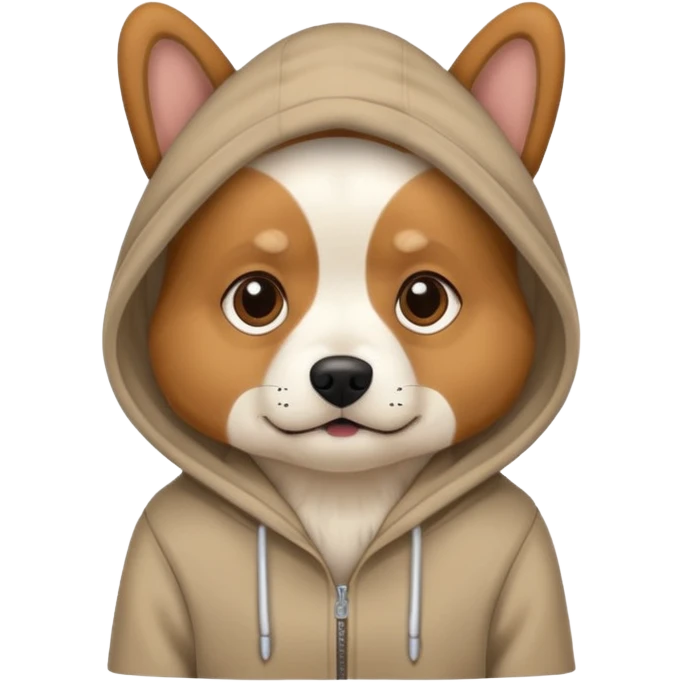 Dog wearing a hoodie emoji