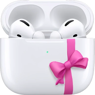 Airpod max with pink bow emoji