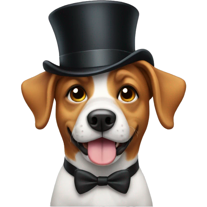 Dog with top hat  emoji