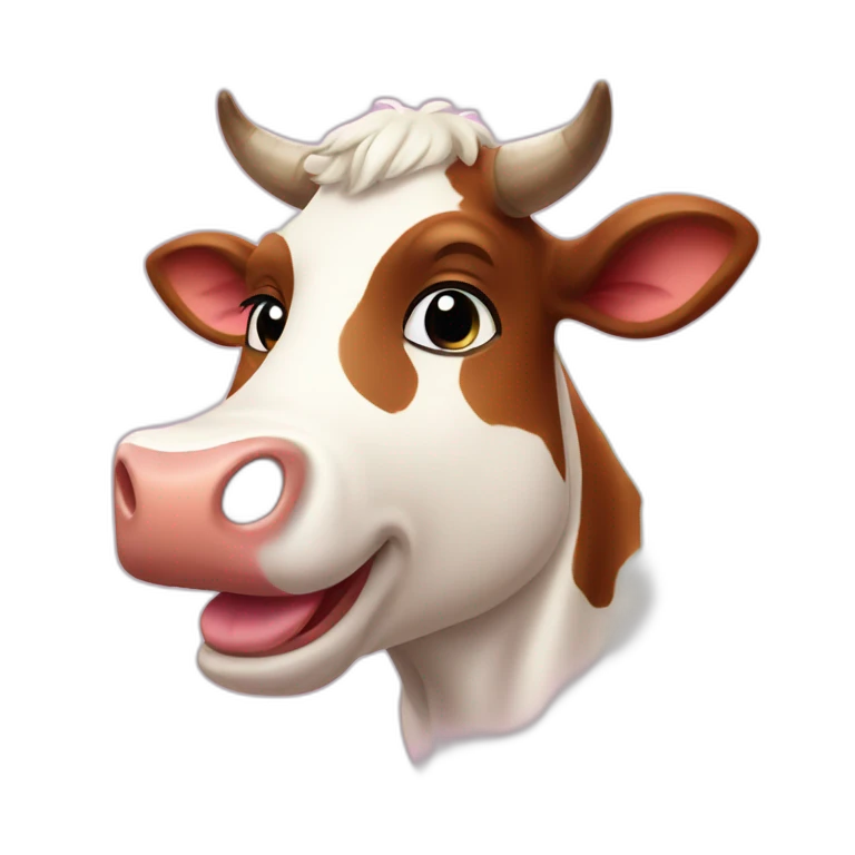 cow flirty hearts emoji