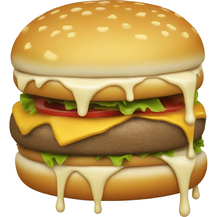 Cheeseburger with a lot of drippy cheese  emoji