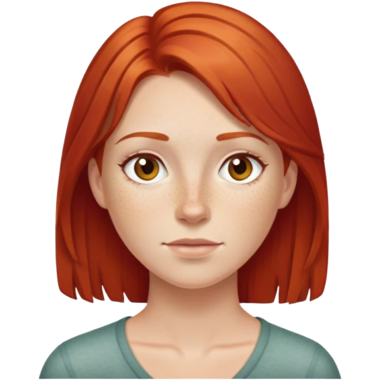hot white ginger freckled straight haired emoji