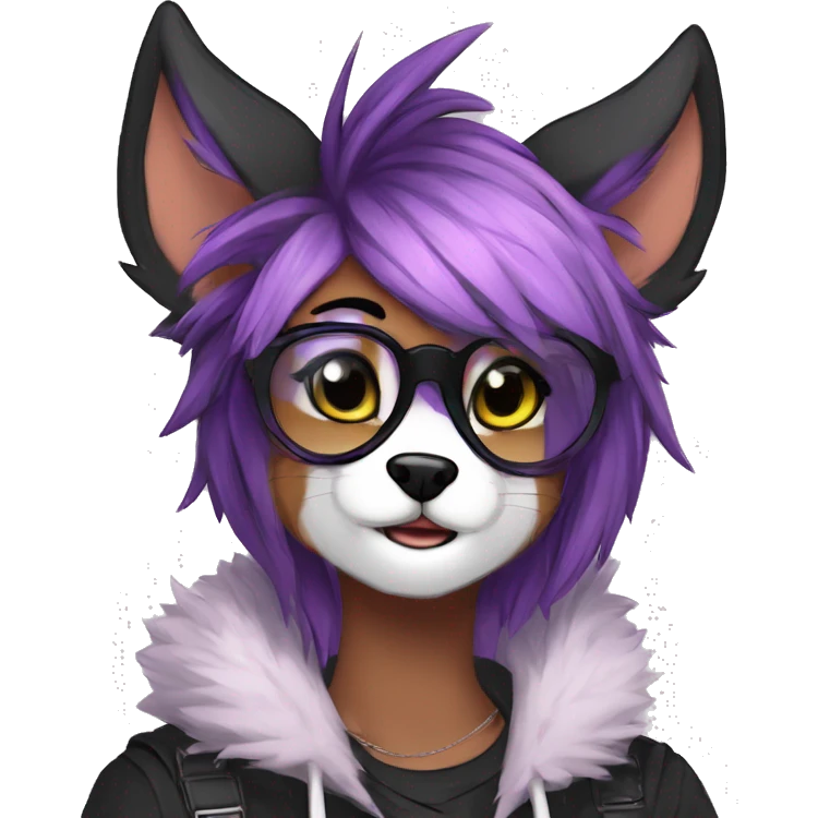 Edgy cute modern punk techwear anthro furry animal sona by Falvie, LiLaiRa, AngieWolf emoji