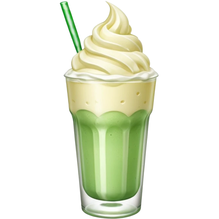 Japanese cream soda green on a glass with ice ice cream vanilla 1 scoop on top emoji