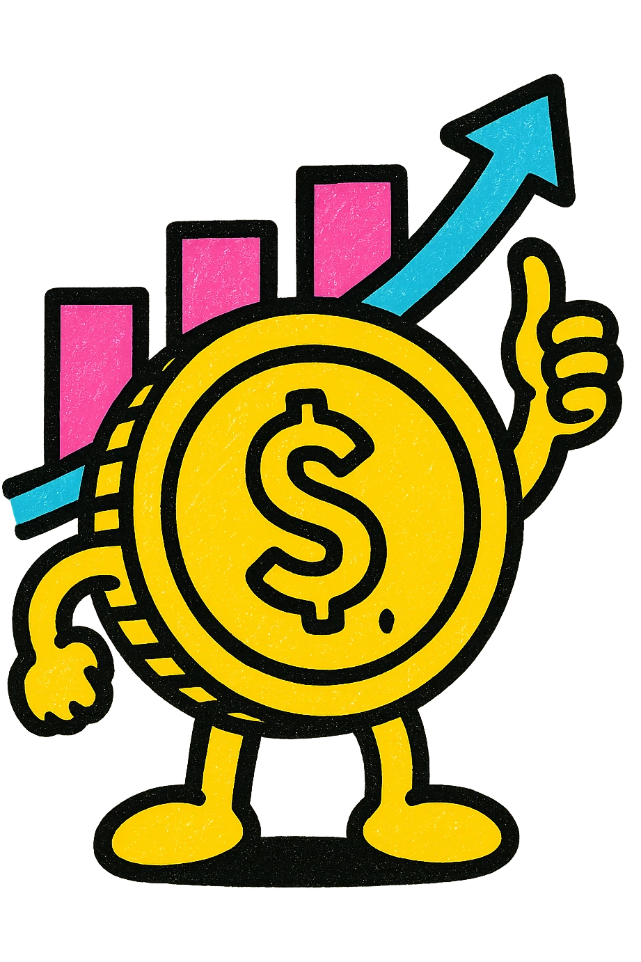 An icon with yellow tone, meaning Finance, request to pay, use the mascot emoji