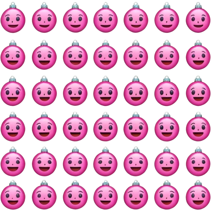 Cute pink Christmas and new years emojis emoji