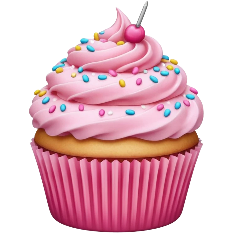 Cupcake with pink icing emoji