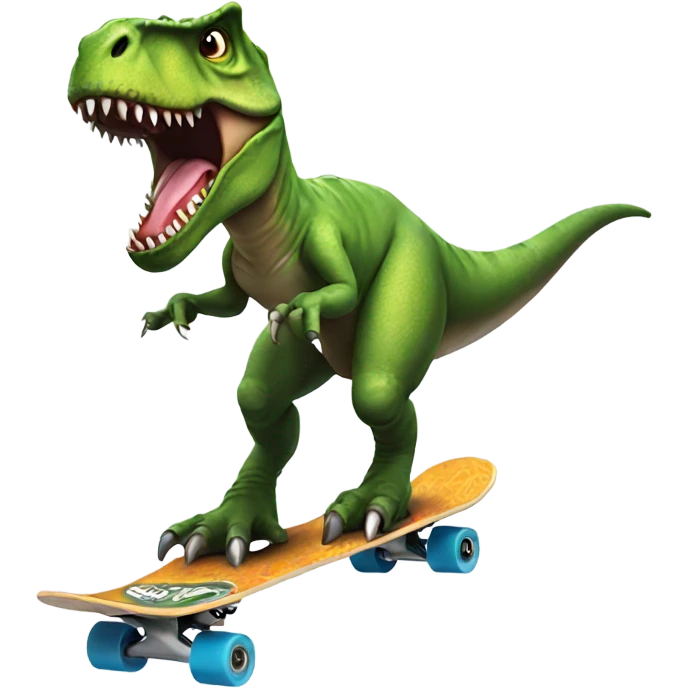 T-Rex on a skateboard emoji