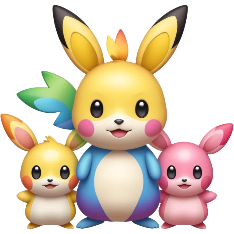 Rainbow-gradients Emolga-Pichu-Victini-Kirby-fusion emoji