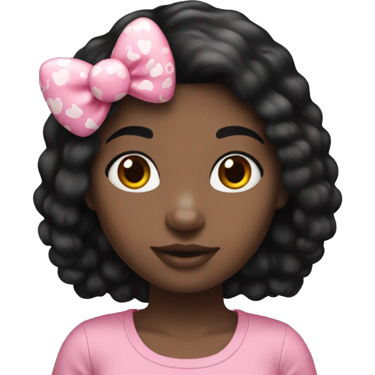 Black hair girl with a hello kitty emoji