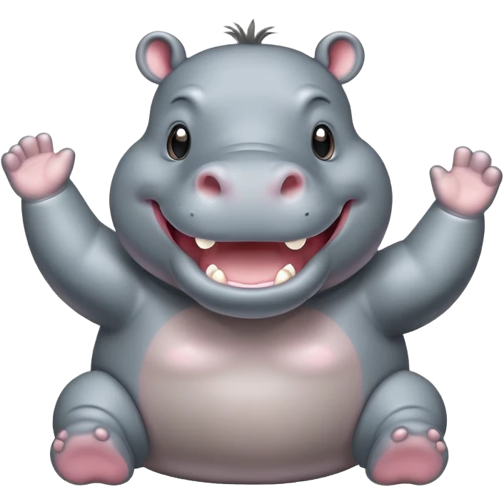 an cheering happy hippo  emoji