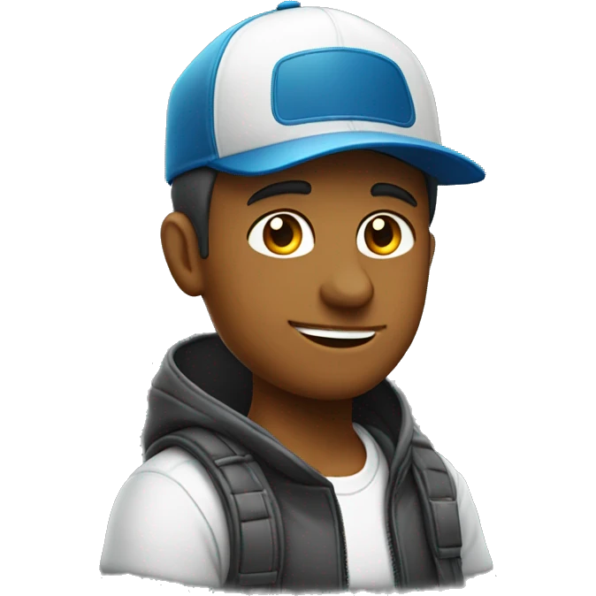 jeune homme avec la casquette spacefox emoji