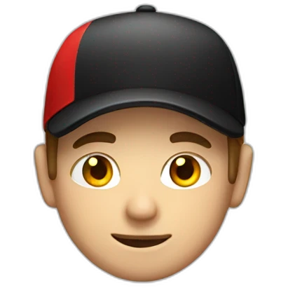 white delivery man in black and red clothes emoji
